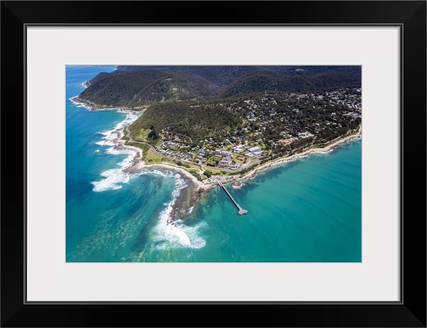 Aerial view of Lorne in western Victoria.