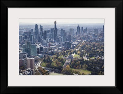 Melbourne Skyline From The South, Melbourne, Australia - Aerial Photograph