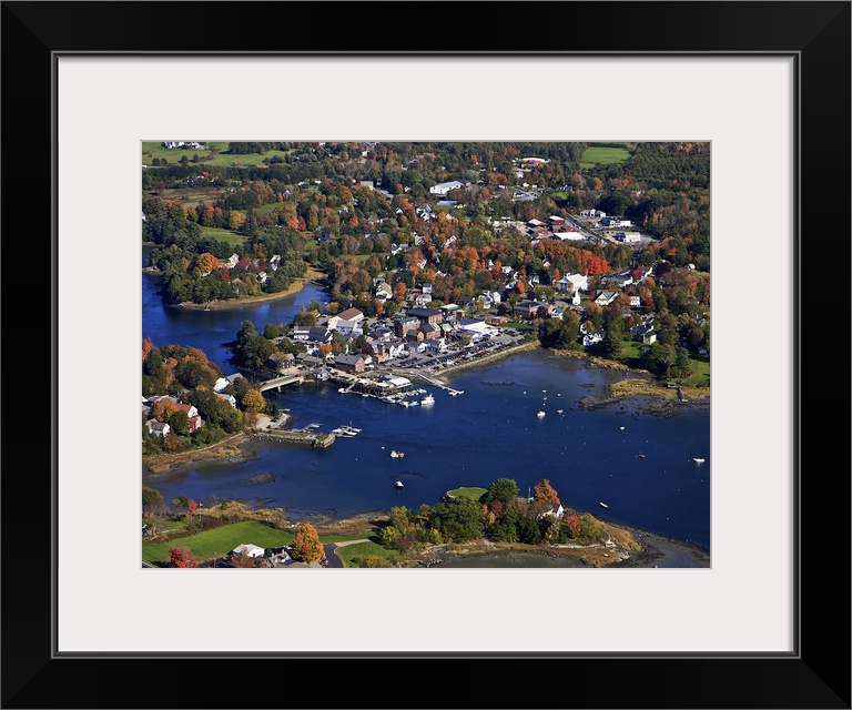 Newcastle, Damariscotta, Damariscotta River, Maine, USA - Aerial Photograph