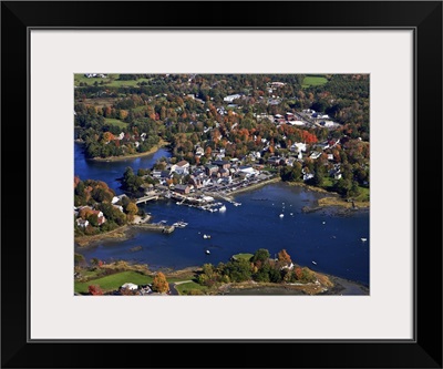 Newcastle, Damariscotta, Damariscotta River, Maine, USA - Aerial Photograph