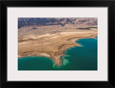 Observation of Dead Sea Water Level Drop, Dead Sea, Israel - Aerial Photograph