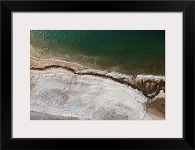 Observation of Dead Sea Water Level Drop, Dead Sea, Israel - Aerial Photograph