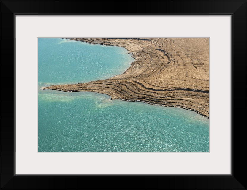 Observation of Dead Sea Water Level Drop, Dead Sea, Israel - Aerial Photograph