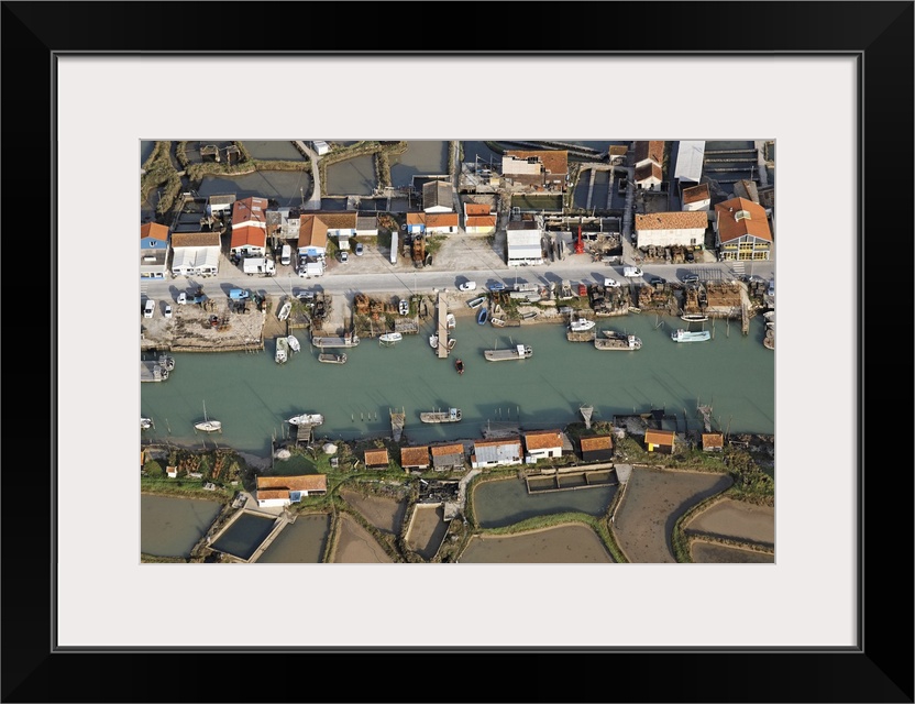 Oyster Sites Along the Tremblade Channel, France - Aerial Photograph