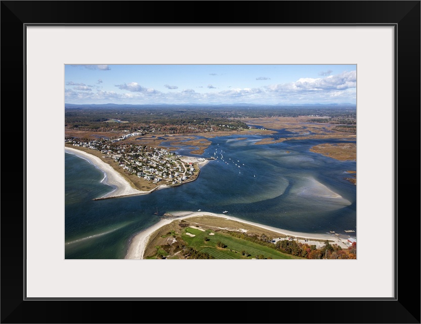 PIne Point Beach, Scarborough, Maine, USA - Aerial Photograph