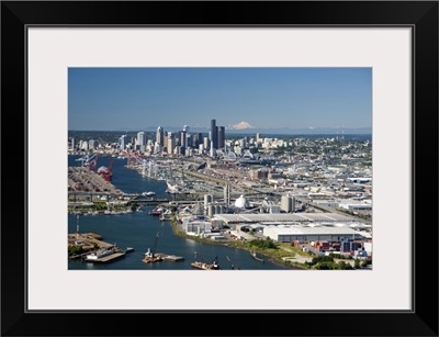 Port of Seattle on Elliott Bay, WA, USA - Aerial Photograph