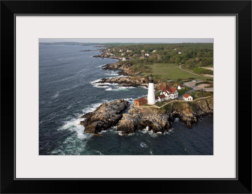 Portland Head Light, Cape Elizabeth, Maine, USA - Aerial Photograph