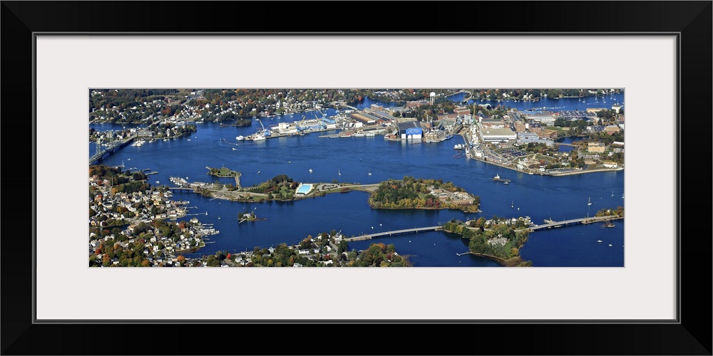 Portsmouth Harbor, Portsmouth, New Hampshire, USA - Aerial Photograph