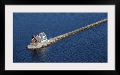 Rockland Harbor Breakwater Light, Rockland, Maine - Aerial Photograph