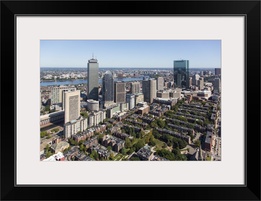 Skyscrapers At Back Bay, Boston, MA, USA - Aerial Photograph