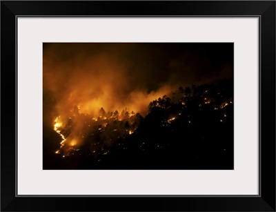 Smoke And Flame From a Wildland Fire, Rocky Mountains, Colorado - Aerial Photograph