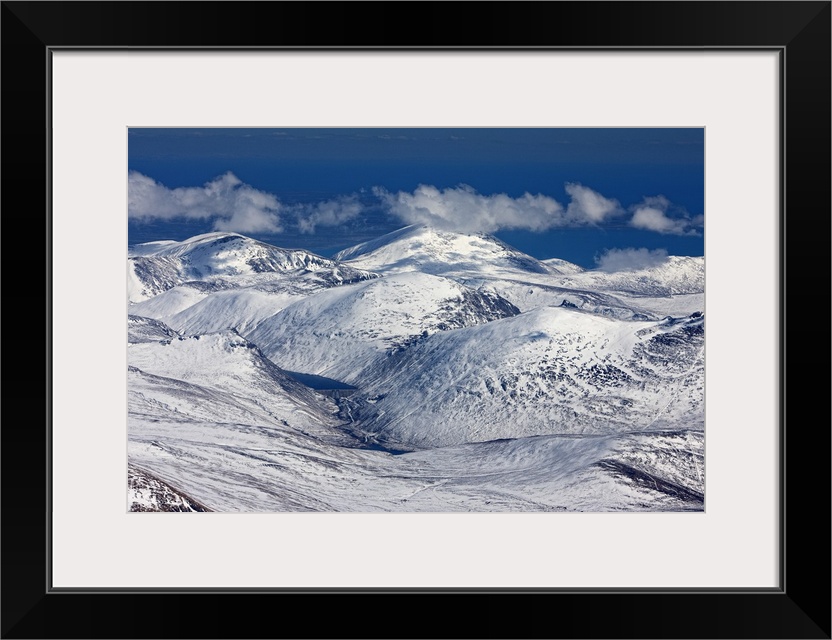 Snow Covered Mourne Mountains, Northern Ireland - Aerial Photograph