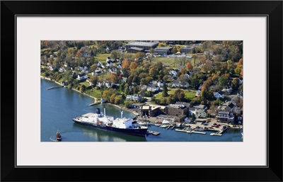 "State of Maine" At The Pier Of Maine Maritime Academy, USA - Aerial Photograph