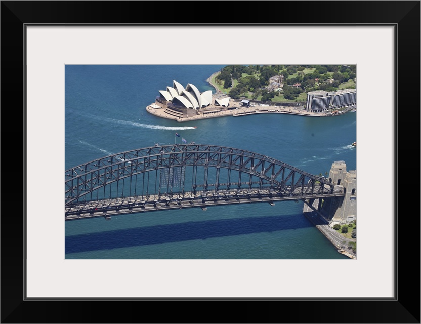 Sydney Harbour Bridge, Sydney Opera House, Australia - Aerial Photograph