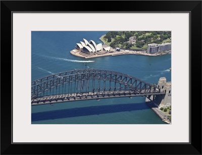 Sydney Harbour Bridge, Sydney Opera House, Australia - Aerial Photograph