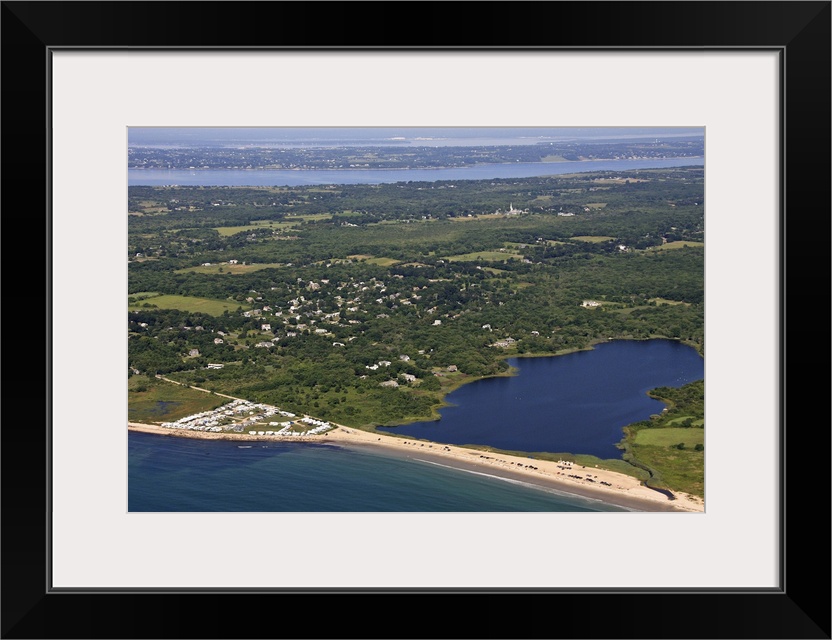 Tunipus Pond And South Shore Beach, Little Compton - Aerial Photograph