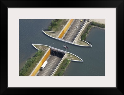 Veluwemeer Aquaduct, Harderwijk, Netherlands - Aerial Photograph