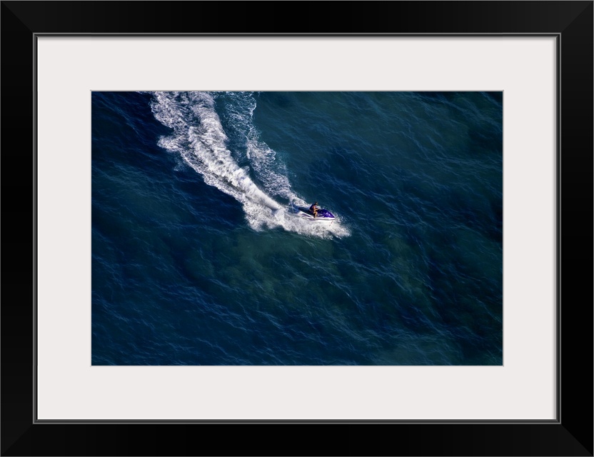 Water Jet Ski in the Mediterranean Sea, Israel - Aerial Photograph