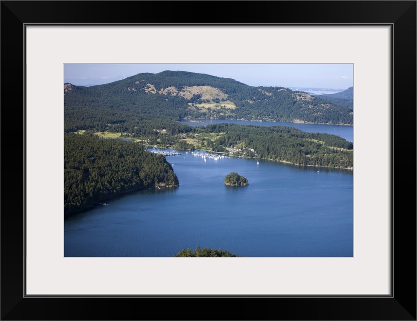 Westsound and Deer Harbor Marina in summer sun - Aerial Photograph