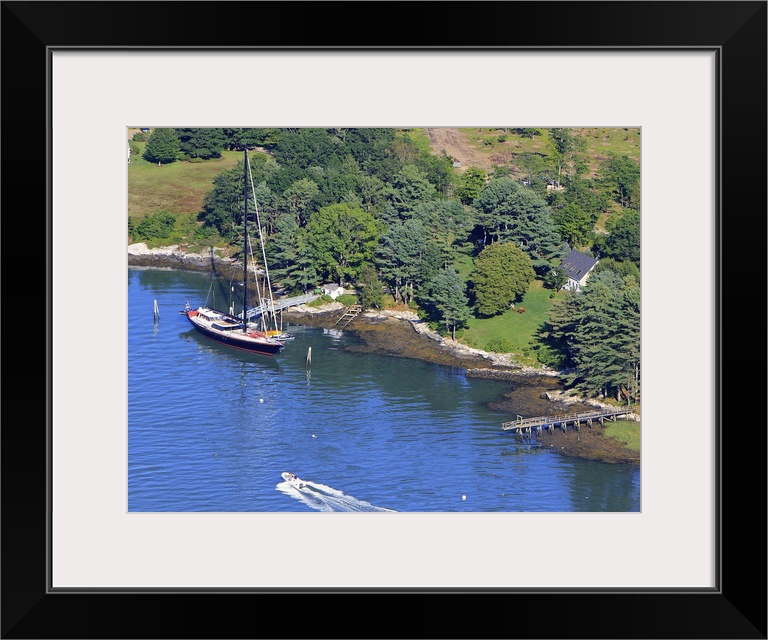 Yacht, Downeast Maine - Aerial Photograph