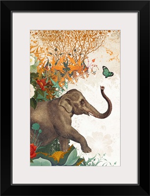 Elephant With Butterfly