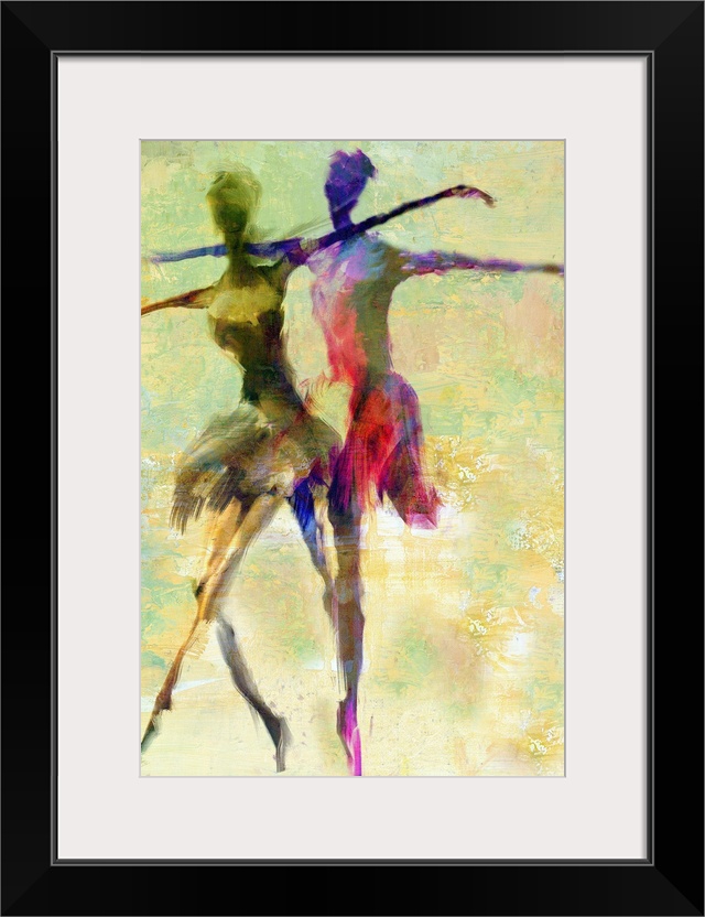 Painting of the figure of two ballerinas.