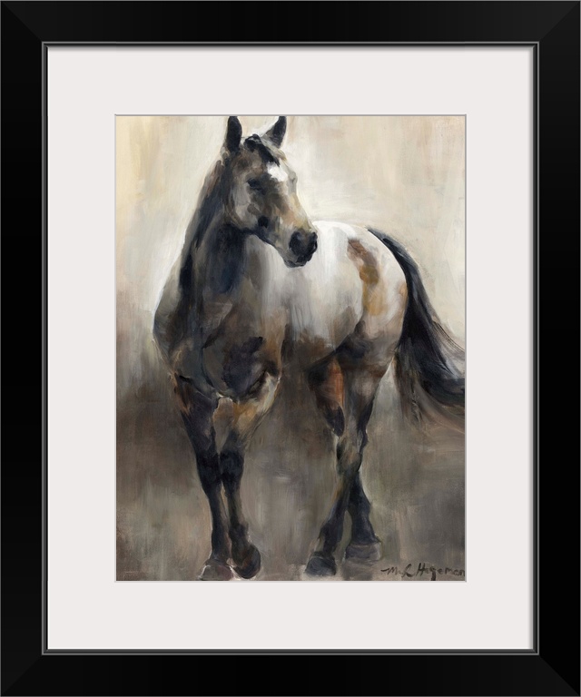 Contemporary painting of a horse in shades of brown.