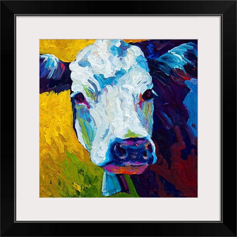 This bovine beauty is ready to grace the walls of your living room or kitchen. A spirited use of brush strokes in this con...