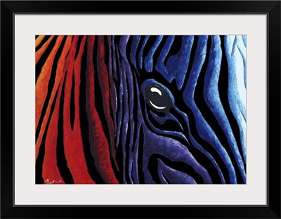 Colorful  Zebra With Black - Contemporary PoP Art Zebra Painting