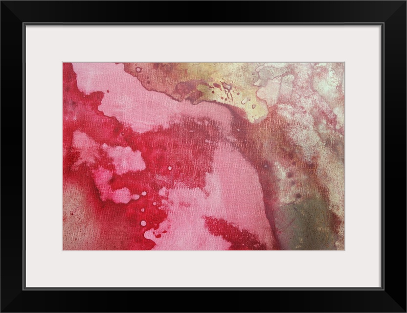 Abstract artwork with various colors that appear to have bled together on the piece.