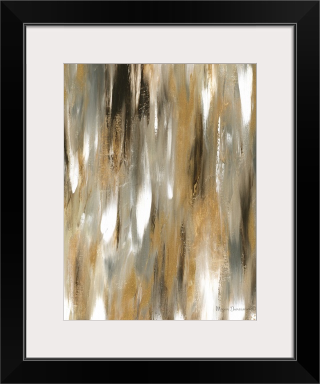 A contemporary abstract painting that has a variety of brown and gold tones along with a little bit of grays and white. Th...