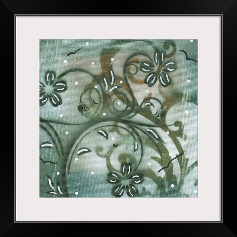 A modern, decorative set of 9 contemporary nature inspired designs. Each individual painting features different leaves, tr...