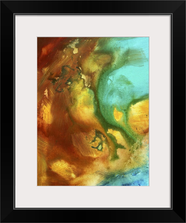 This is a huge colorful and bold original abstract painting unique and very distinct in contemporary style. The fluid colo...