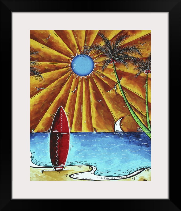 This Original and Sophisticated Whimsical Surf Painting is in MADART's Signature Style, a style of painting with unique de...