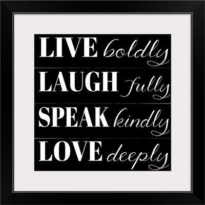 Live, laugh, speak