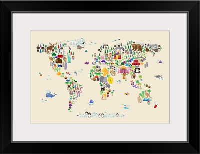 Animal Map of the World for children, Tan