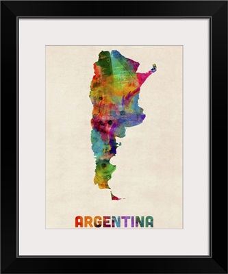 Argentina Watercolor Map