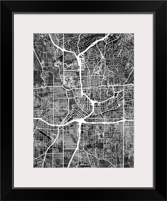 Atlanta Georgia City Map, Black and White