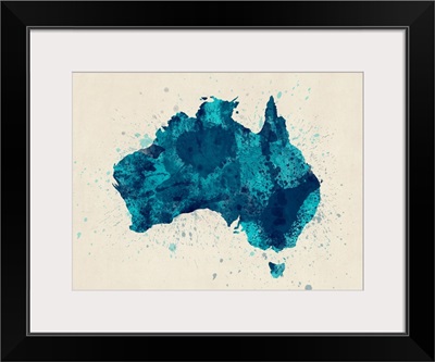 Australia Paint Splashes Map