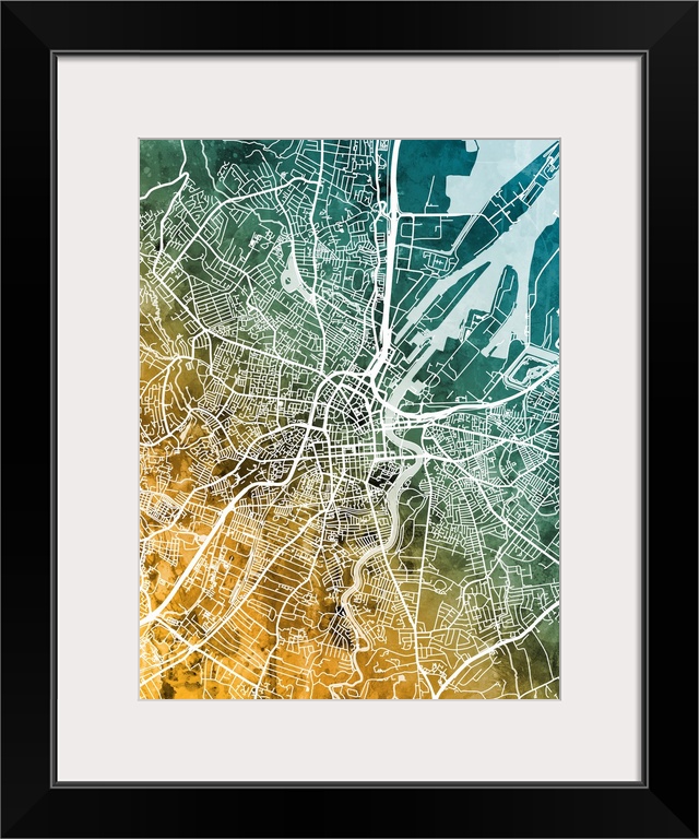 Street map of City of Belfast, Northern Ireland