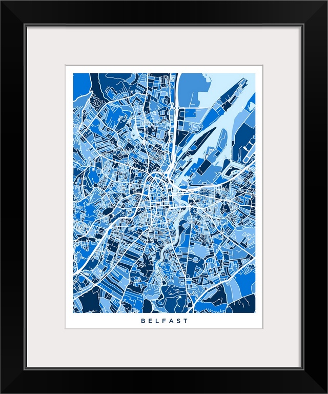 Street map of City of Belfast, Northern Ireland