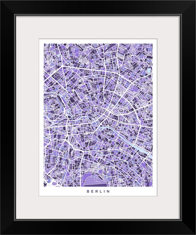 City street map of Berlin, Germany