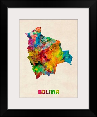 Bolivia Watercolor Map