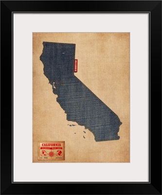 California Map Denim Jeans Style