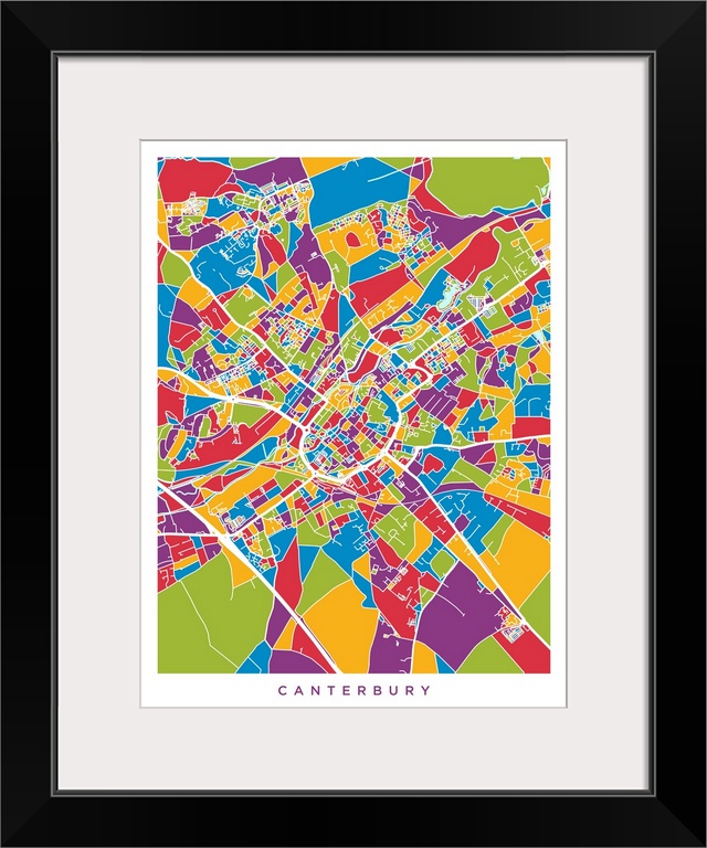 Street map of Canterbury, England