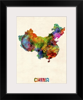 China Watercolor Map