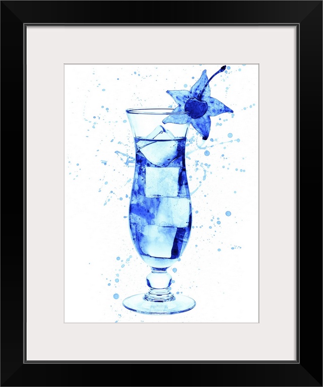 Cocktail glass watercolor