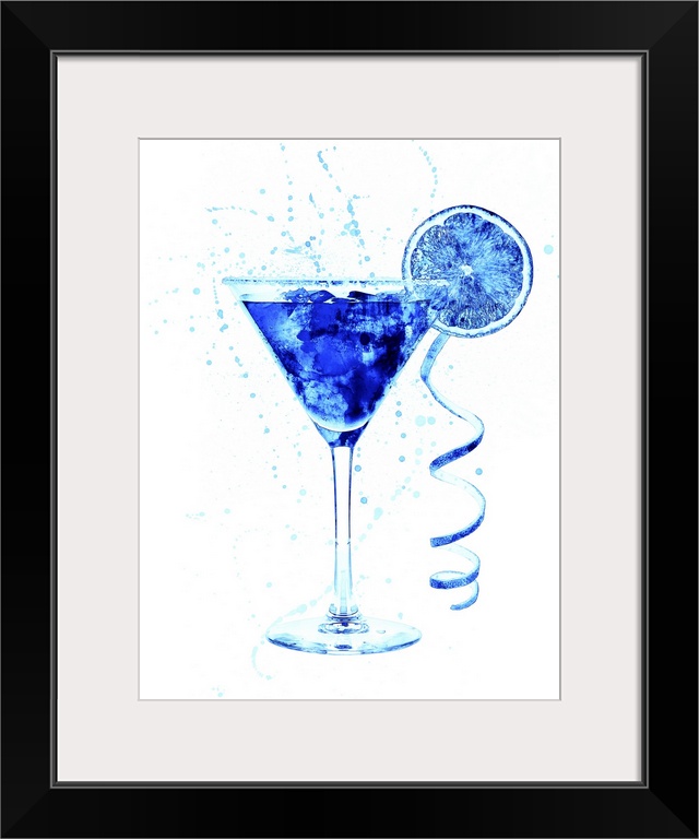 Cocktail glass watercolor