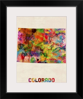 Colorado Watercolor Map