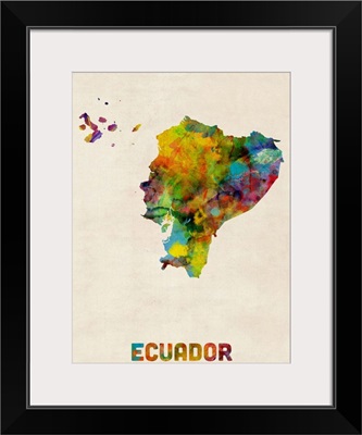 Ecuador Watercolor Map